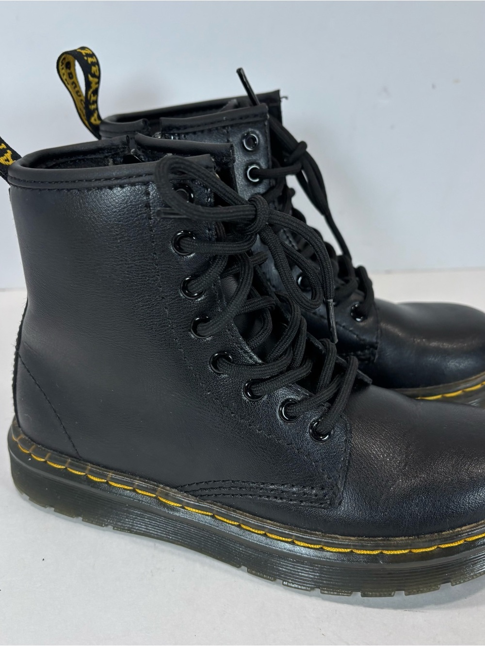 Dr. Martens LA004 Delaney Kids Boot Size 13 Black Leather Side Zip Combat Grunge
